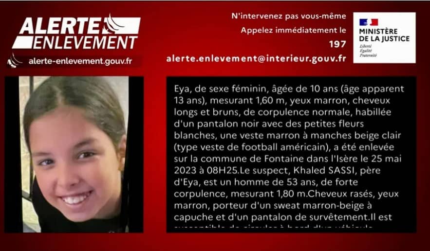 alerte enlèvement Eya