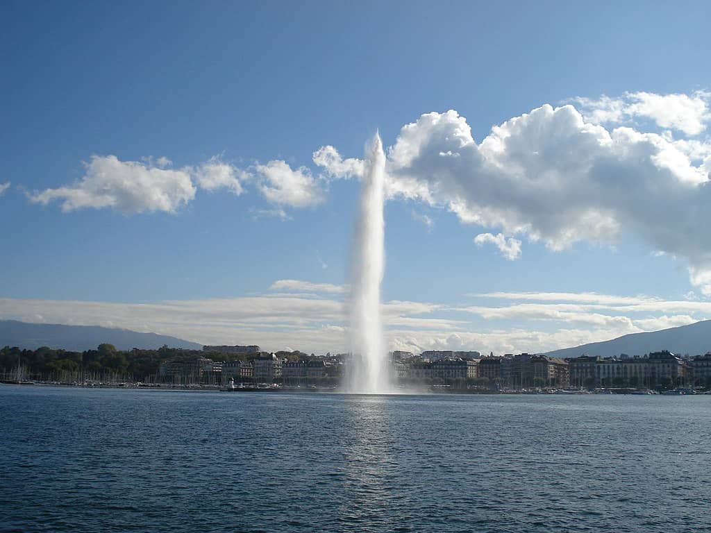 homme jet d'eau Genève