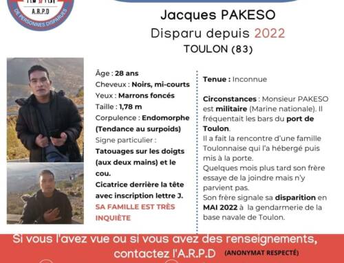 Disparition inquiétante de Jacques Pakeso à Toulon : l’ARPD relance l’enquête