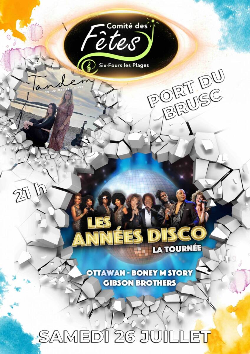 Soirée disco Brusc 26 juillet Ottawan Boney M gratuite