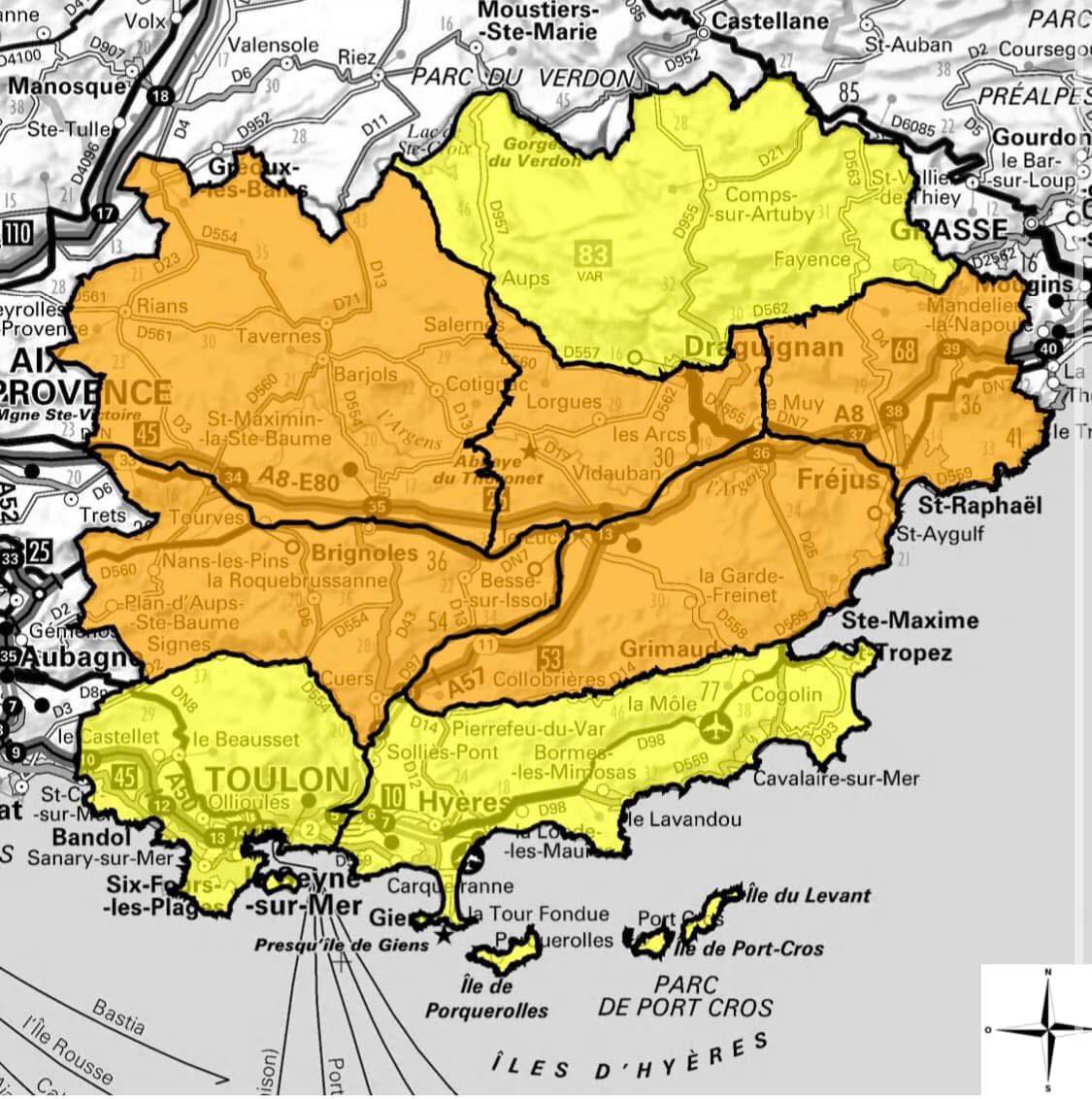 Carte accès massifs risque incendie 14 juillet
