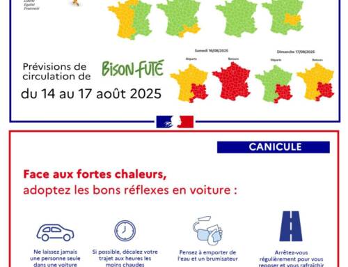 Circulation du 14 au 17 août 2025 : week-end chargé et fortes chaleurs, la prudence s’impose sur les routes