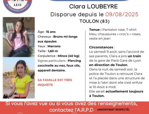 Disparition inquiétante d’une adolescente de 15 ans à Toulon après avoir fugué d’un centre d’accueil