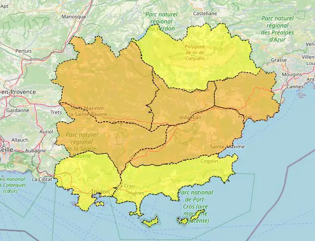 Risque incendie Var 9 août