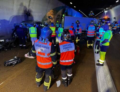 Grave accident dans le tunnel de l’A500 à La Turbie deux personnes désincarcérées et circulation coupée