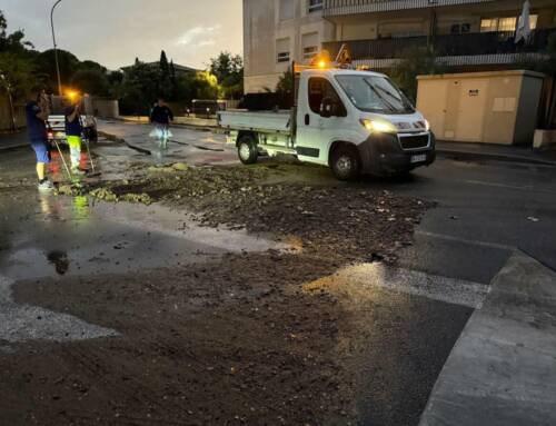 Intempéries à Cogolin : routes perturbées et interventions en chaîne après le passage d’une supercellule orageuse