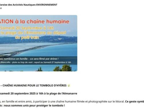 Une grande chaîne humaine prévue à Hyères pour défendre le tombolo de l’Almanarre