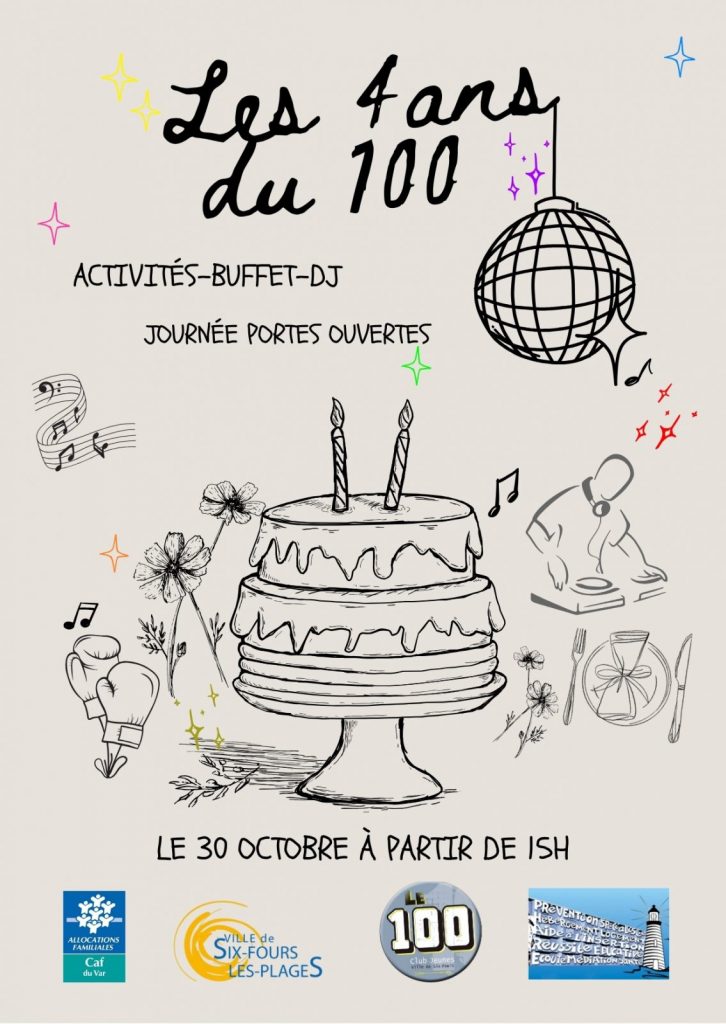 Affiche-anniversaire-4-ans-726×1024 Six-Fours espace jeunes Le 100