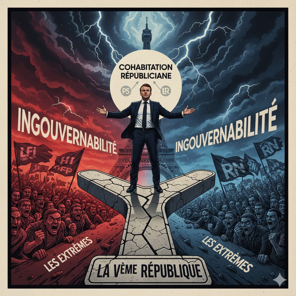 La Cinquième République à la croisée des chemins Le pari de Macron pour une « cohabitation républicaine » face aux extrêmes