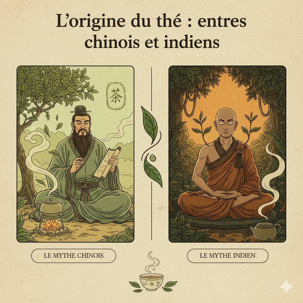 L’origine du thé  entre mythes chinois et indiens