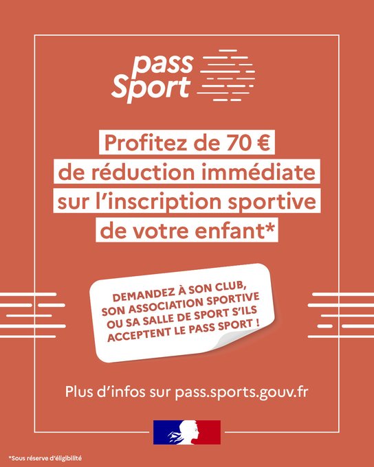 Pass’Sport 2025 réduction 70 euros