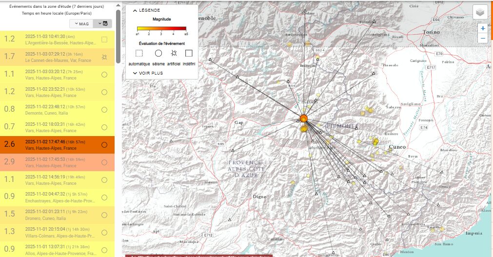 séisme Vars Hautes-Alpes