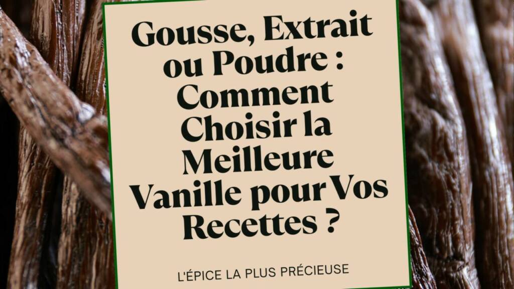 Gousse, Extrait ou Poudre Comment Choisir la Meilleure Vanille pour Vos Recettes