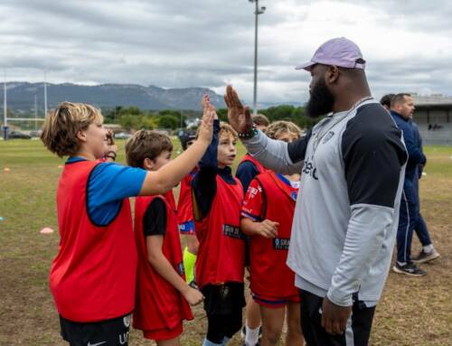 Les jeunes rugbymen seynois à l’entraînement avec les joueurs du RCT