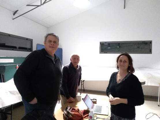 F.Gourdon (Astrovision planétarium), P.Giacomoni (Véga), O.Creevey, la conférenciere F.Gourdon (Astrovision planétarium), P.Giacomoni (Véga), O.Creevey, la conférenciere