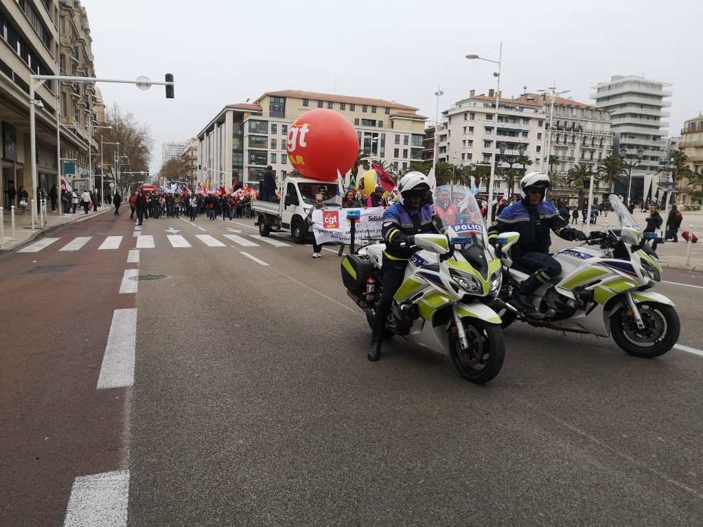Manifestation patrons Var 1er mai Var manifestations Toulon Grève nationale dans la fonction publique Manifestation retraités Toulon revalorisation pensions grève 7 mars Mobilisation prévue le 1er octobre
