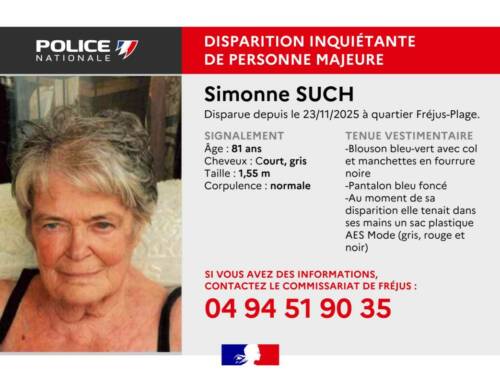 Disparition à Fréjus-Plage : la police lance un appel pour retrouver Simonne Such