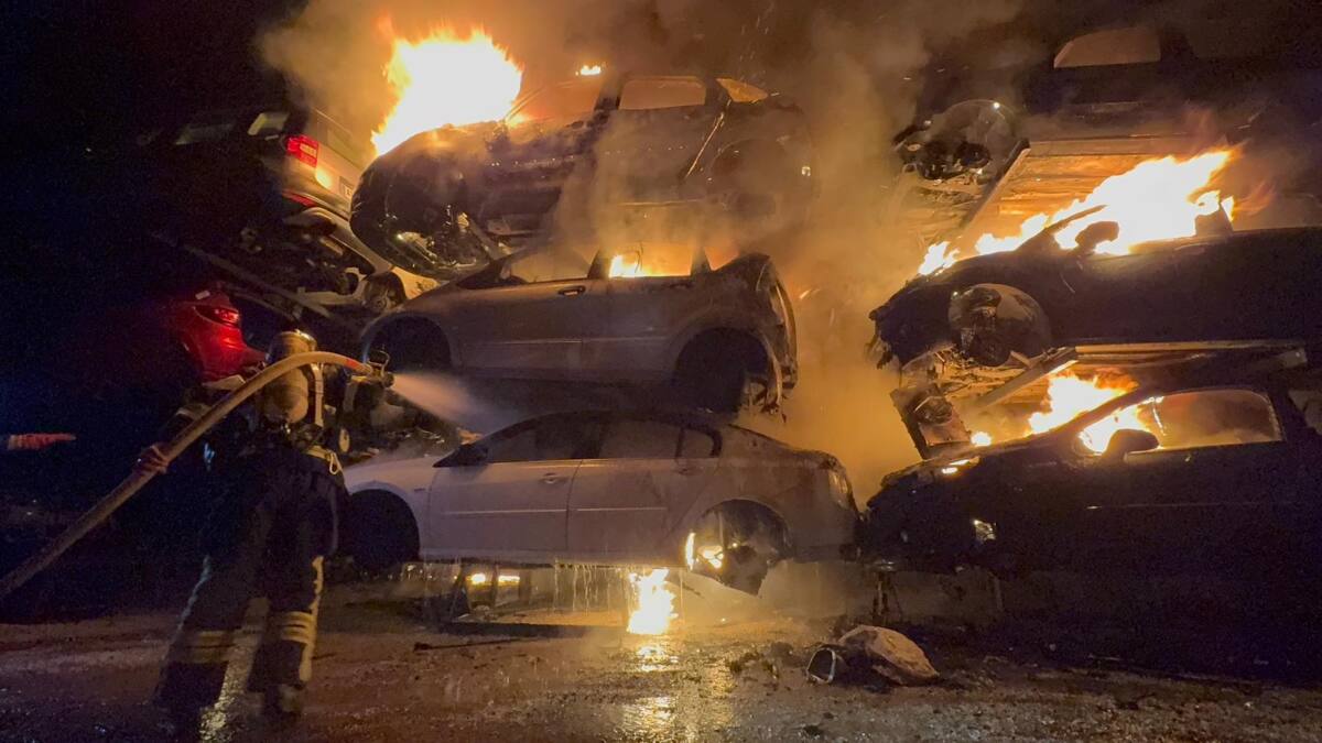 feu Incendie casse automobile Cagnes-sur-Mer