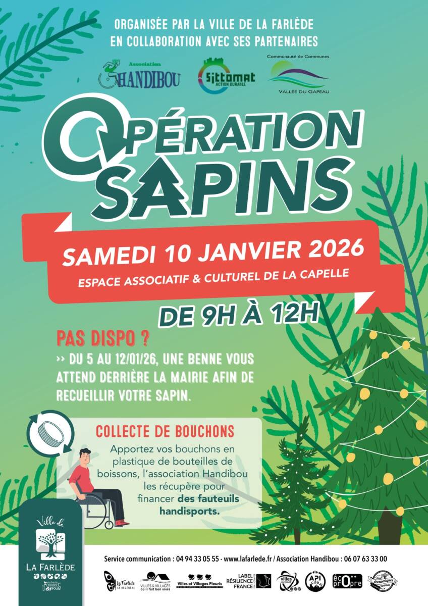 ville de la Farlède Opération sapins bouchons La Farlède